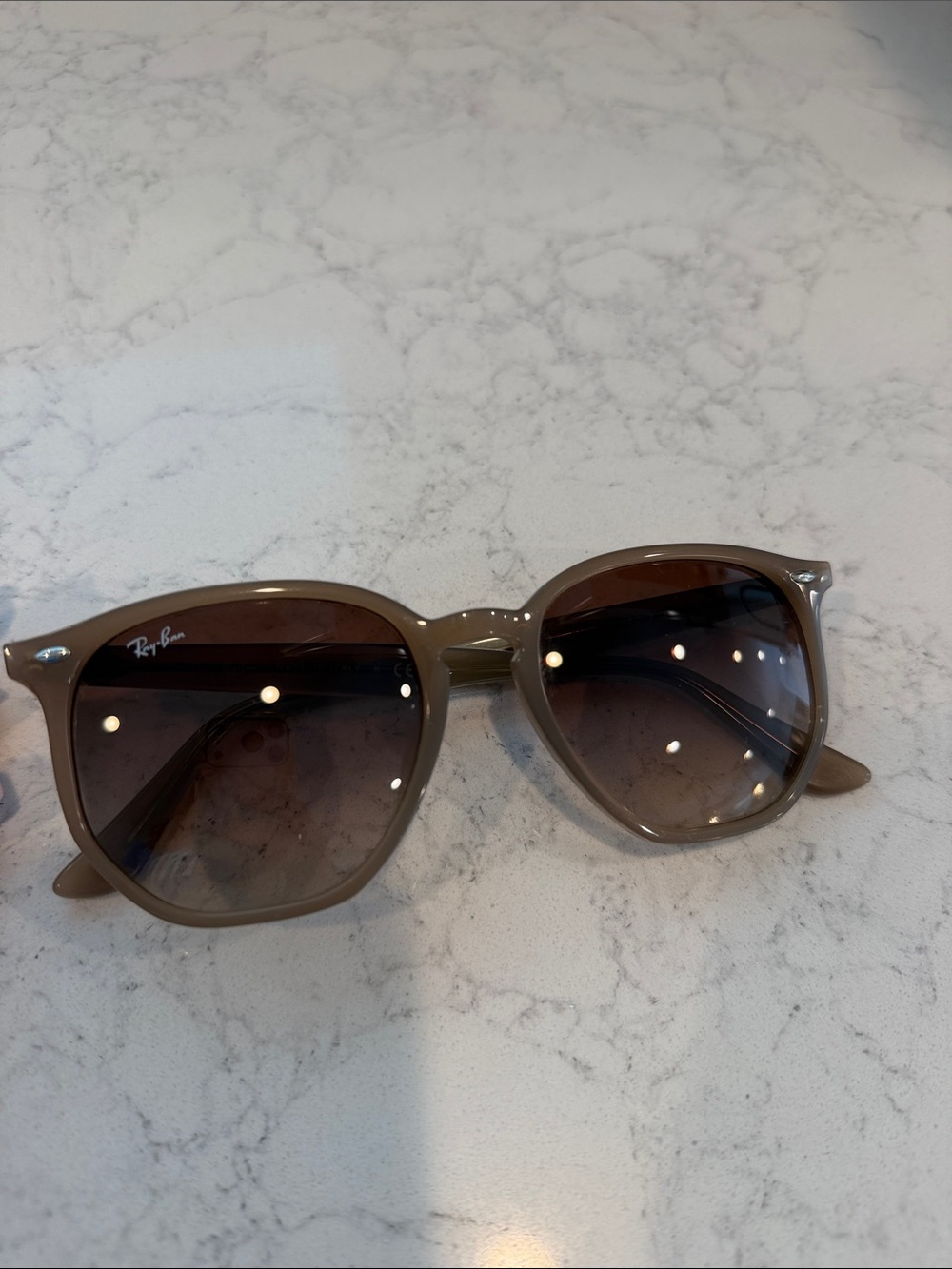 Ray-Ban Women's Taupe Frame Sunglasses with Gradient Brown Lenses